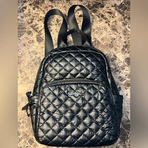 New black Jessica Simpson nylon quilted small backpack